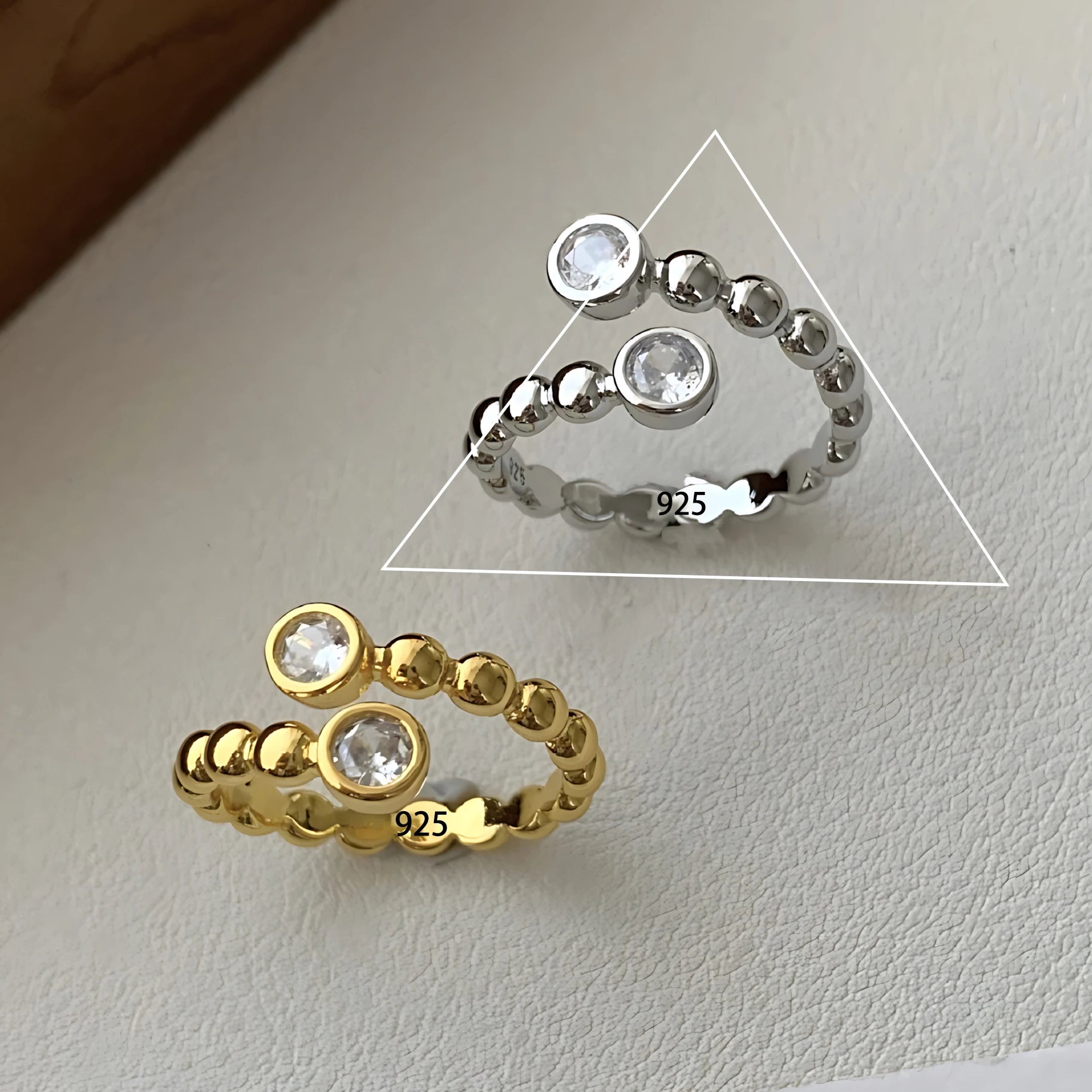 VENTFILLE 925 Sterling Silver Black Zircon Wheat Ears Leaf Ring for Women Girl Gift Double Layer Simple Jewelry Dropshipping