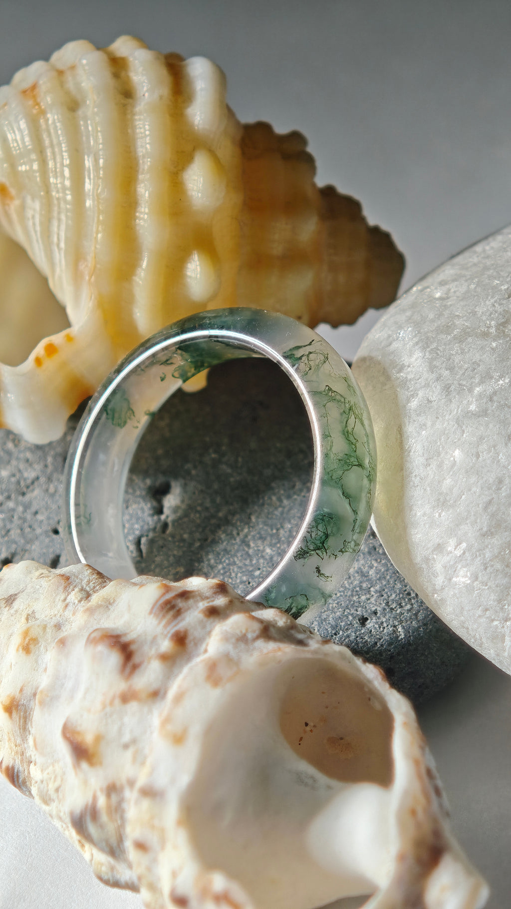 High-Quality Natural Aquatic Plant Jade Ring - Truly Jade Jewelry With Exquisite Aquatic Plant Patterns