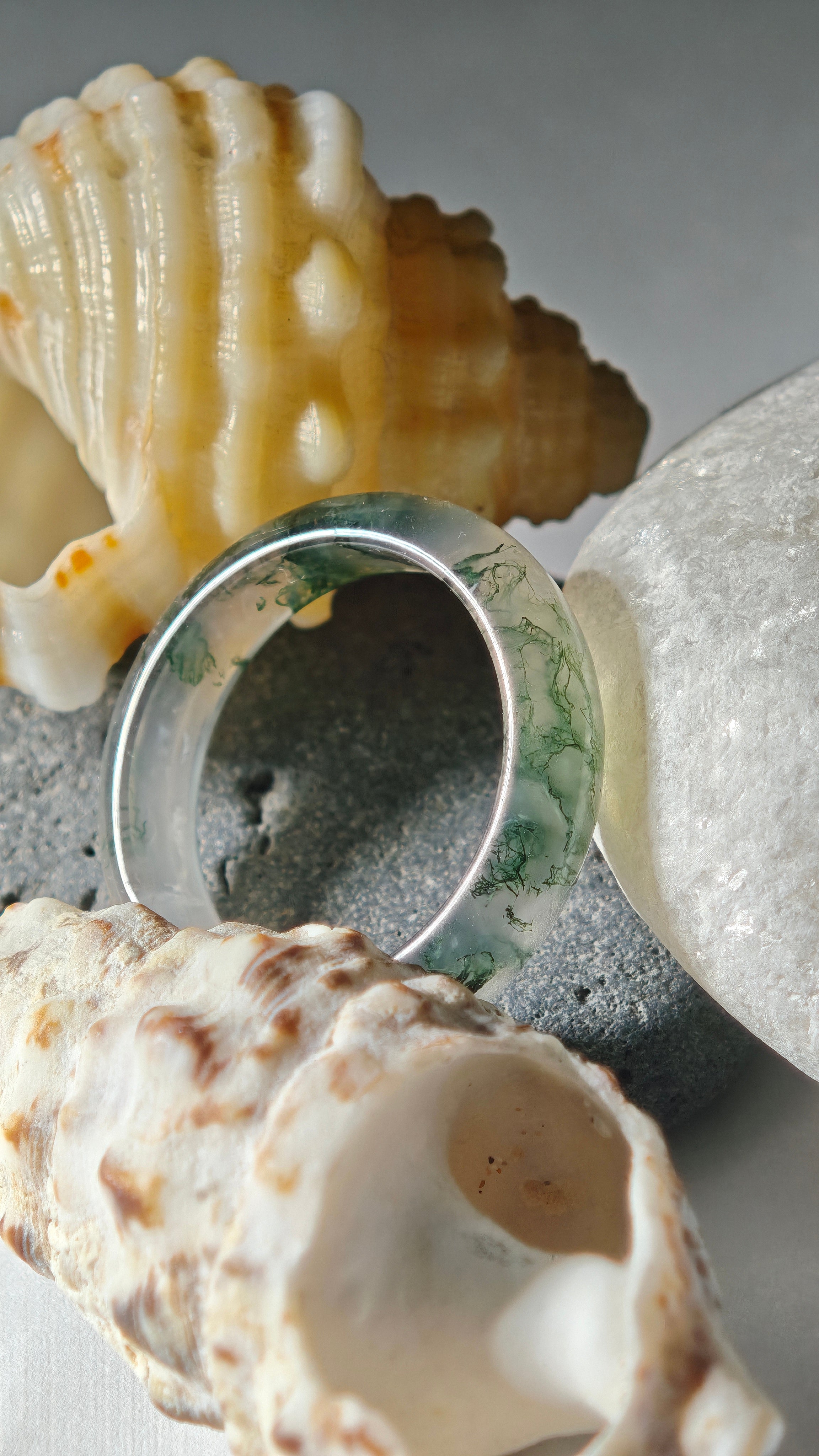 High-Quality Natural Aquatic Plant Jade Ring - Truly Jade Jewelry With Exquisite Aquatic Plant Patterns