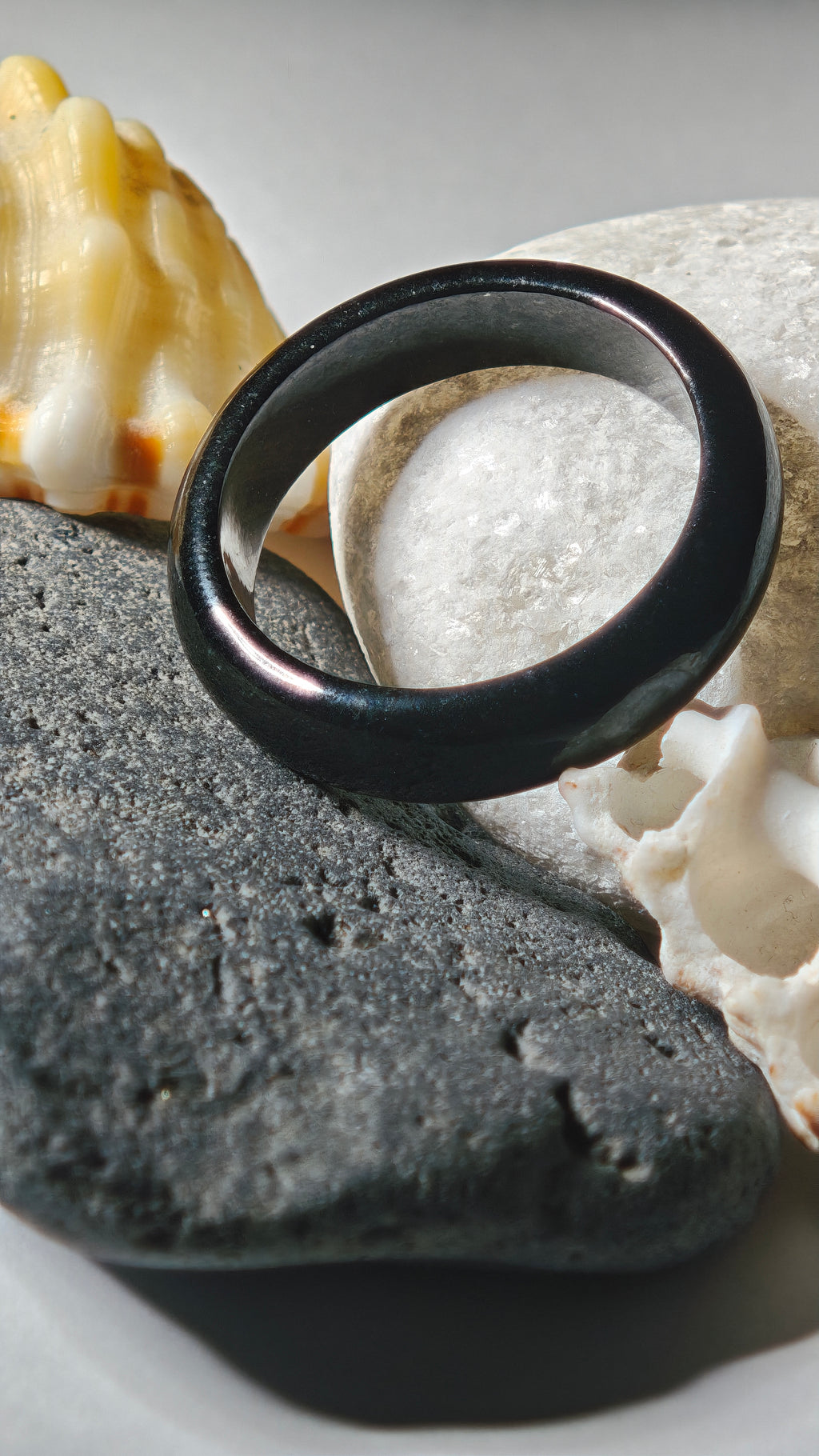 Natural Old Mine A Grade Black Jade Ring - Genuine Dark Jade Ring Elegant Jewelry Accessory  Fine Quality
