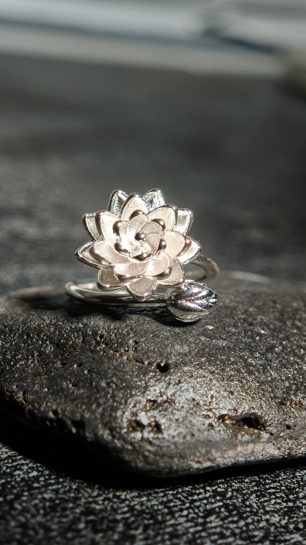 925 Sterling Silver Lotus Flower Adjustable Rings For Women Wedding Engagement Luxury Jewelry Accessories Jewellery