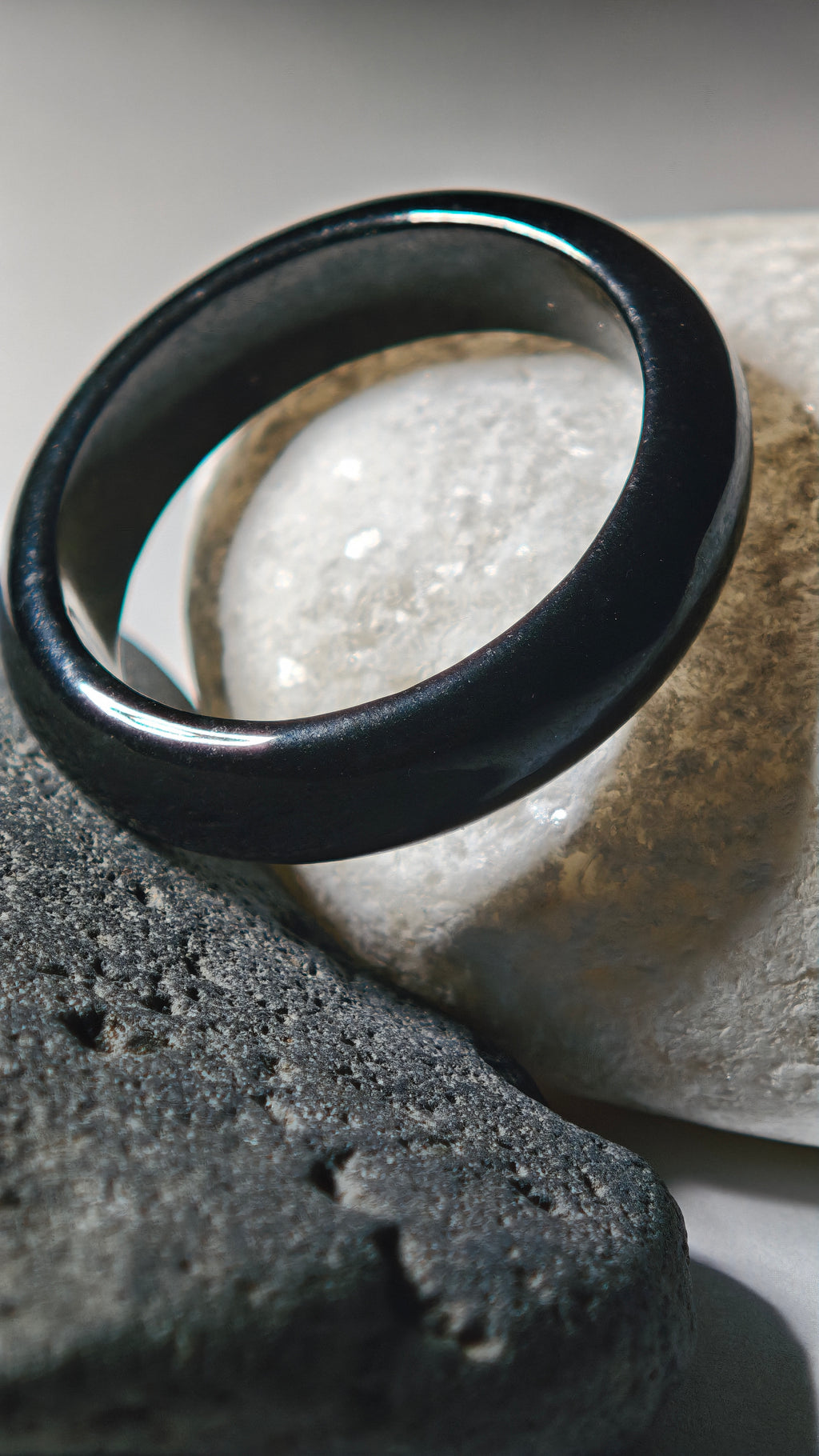 Natural Old Mine A Grade Black Jade Ring - Genuine Dark Jade Ring Elegant Jewelry Accessory  Fine Quality