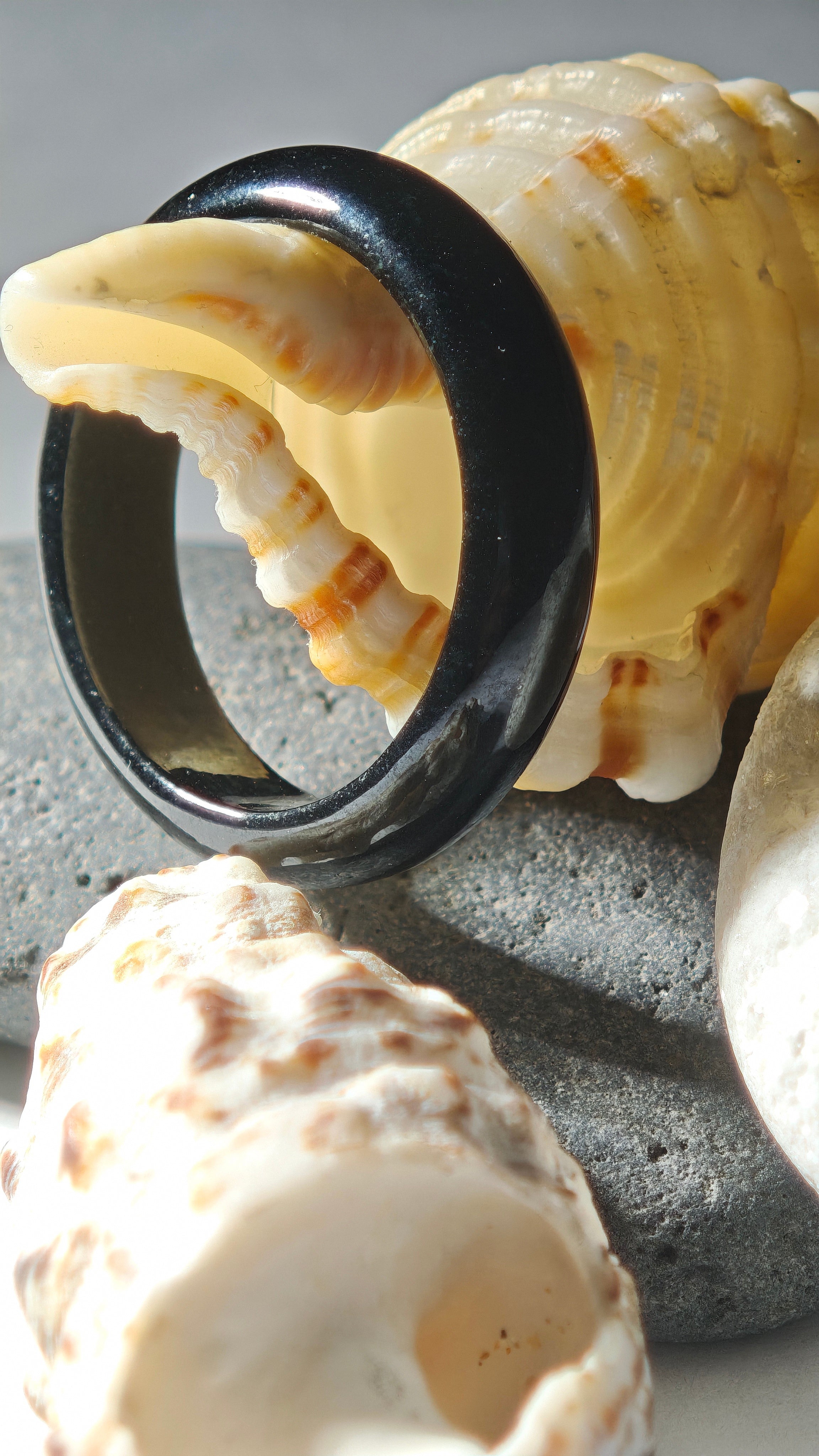Natural Old Mine A Grade Black Jade Ring - Genuine Dark Jade Ring Elegant Jewelry Accessory  Fine Quality