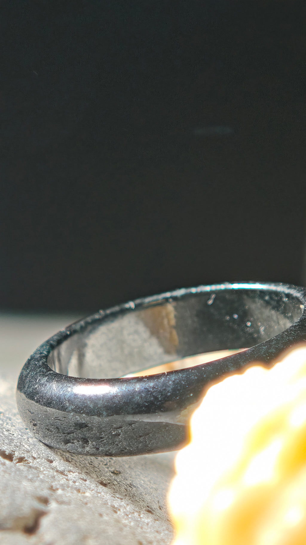Natural Old Mine A Grade Black Jade Ring - Genuine Dark Jade Ring Elegant Jewelry Accessory  Fine Quality
